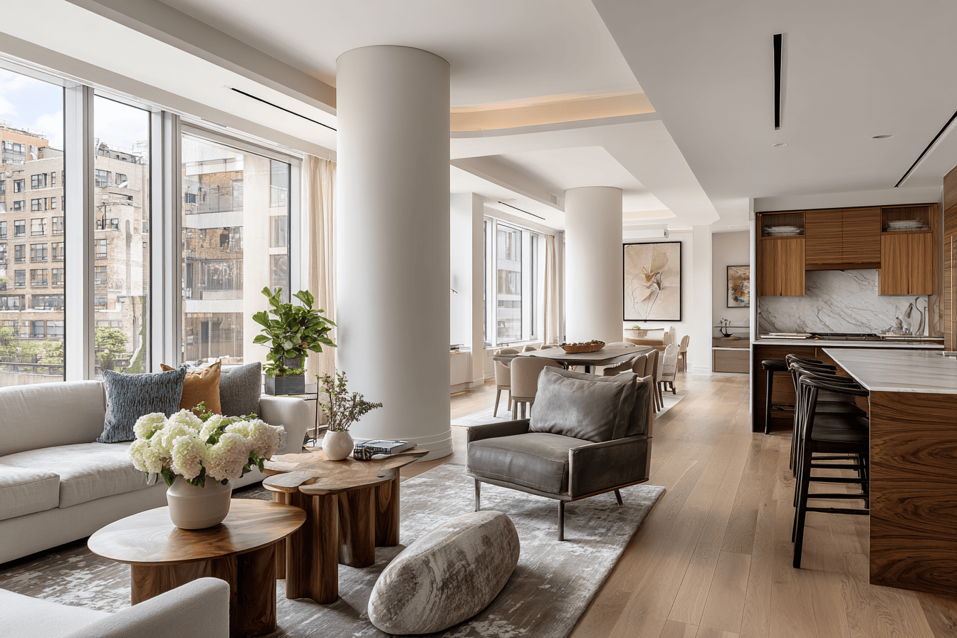 NYC apartment interior demonstrating functional space planning and thoughtful layout by a high-end interior designer