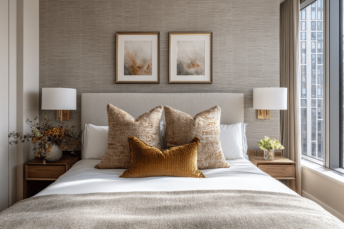 Serene NYC primary bedroom designed with privacy, discretion, and understated luxury in mind.