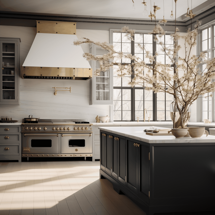 High-end NYC loft kitchen renovation featuring custom cabinetry and organic stone island design