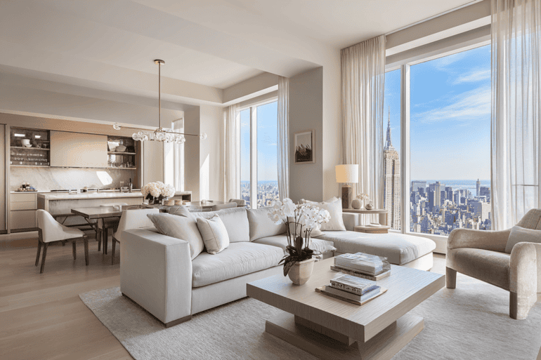 Completed NYC residential interior illustrating a calm, well-sequenced installation.