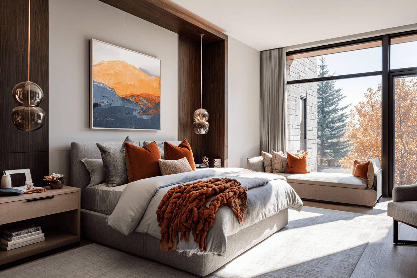 Luxury NYC prewar bedroom blending original character with modern material selection