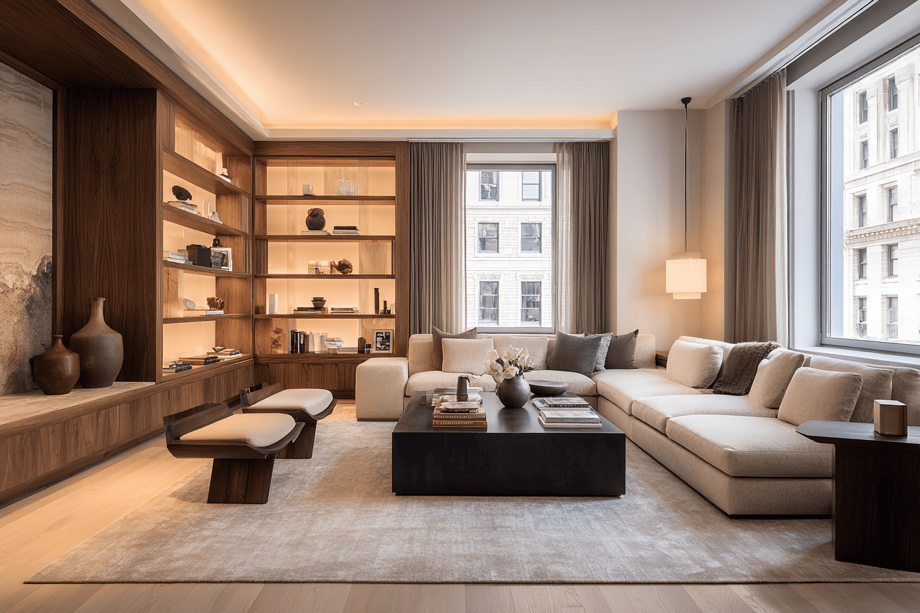 Final installation and styling of a luxury NYC interior design project