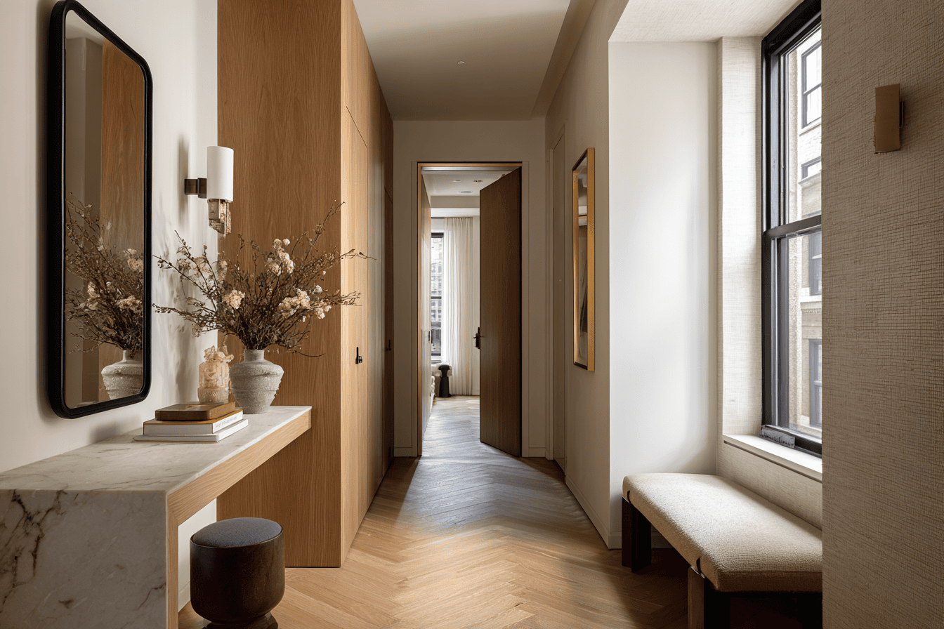 Fully coordinated NYC living room showcasing full-service interior design execution